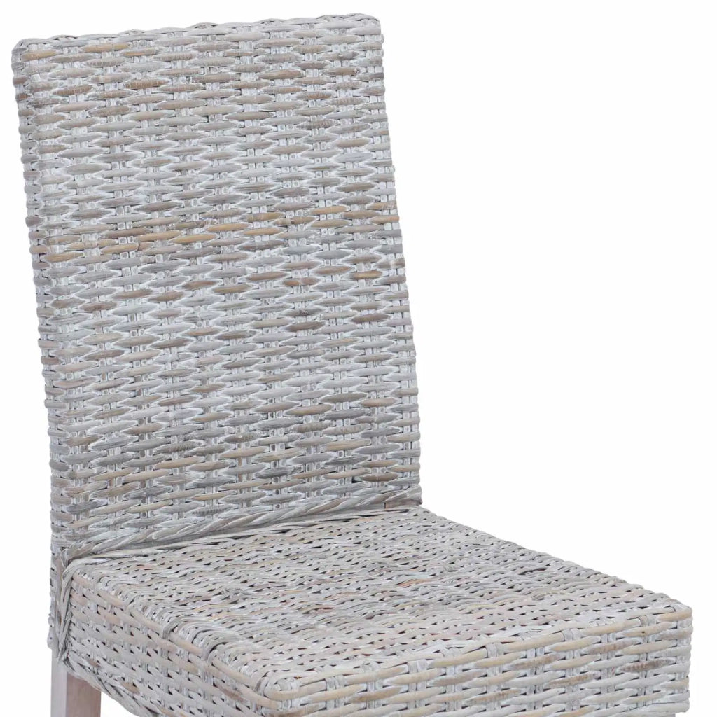 Sedia da pranzo 2 pcs Rattan Kubu e Legno Massello di Mogano