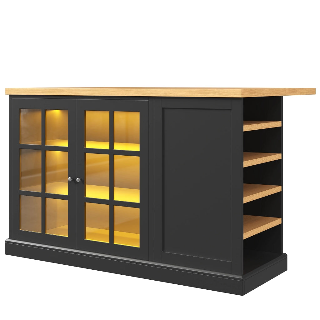 Tavolo Bar Pieghevole con LED e Cassetto ¨C MINIMAL ¨C Nero