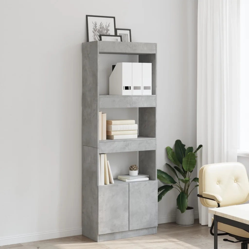 Credenza Grigio Cemento 63x33x180 cm in Truciolato 3309603