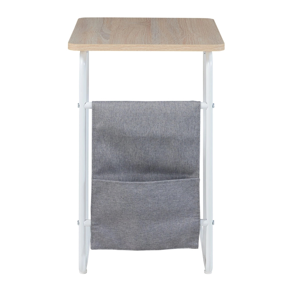 Tavolino per laptop 56 x 48 x 37 cm bianco grigio effetto rovere 03_0011094