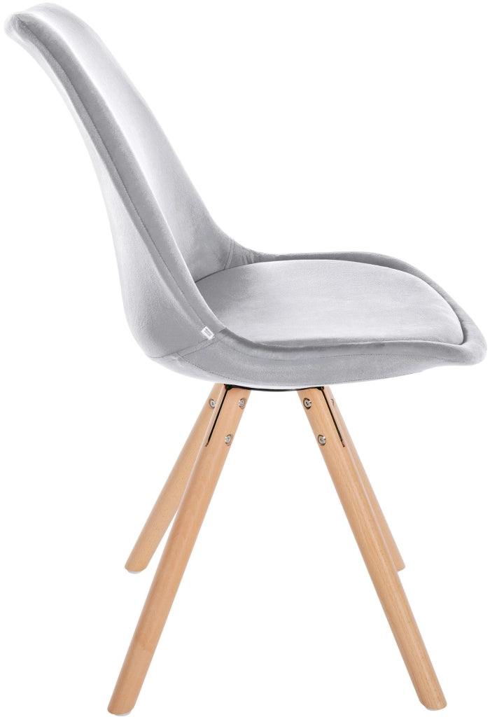 Sedia Sofia Velvet grigio chiaro,natura (rotondo)