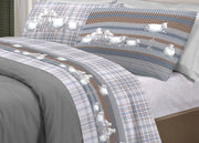 Completo Lenzuola Linea Pensieri Delicati 100% Cotone Disegno Pecorelle - Matrimoniale - Grigio