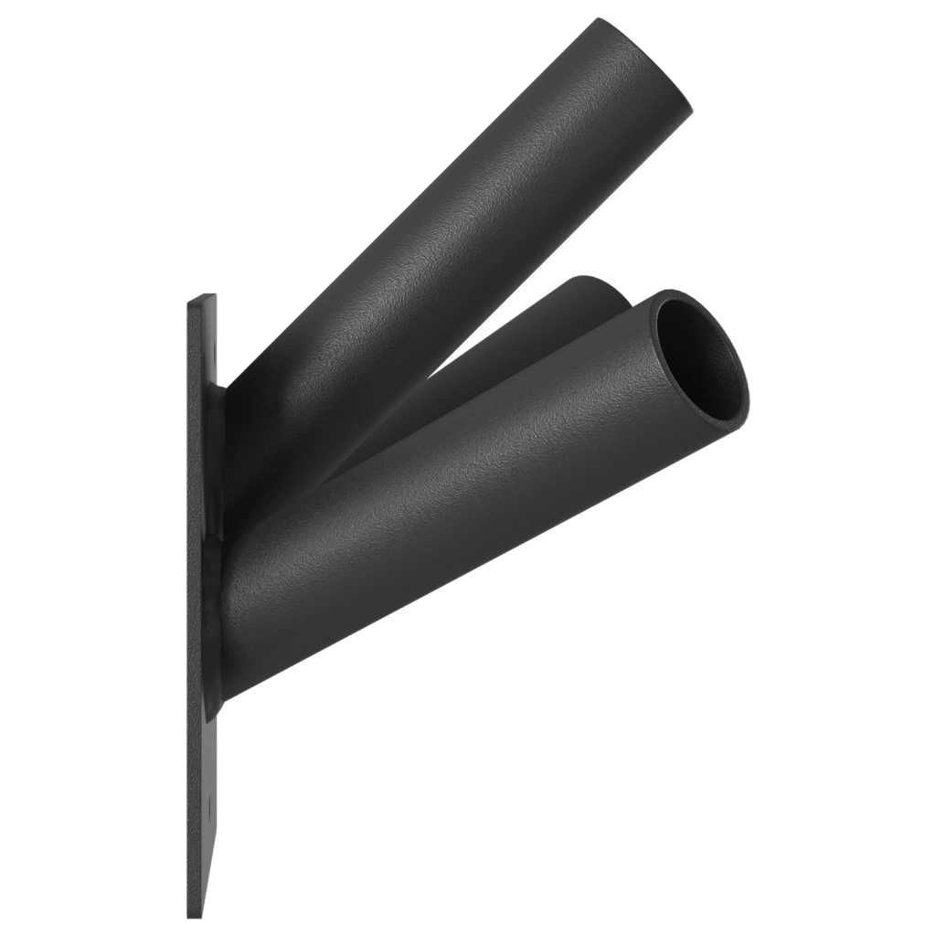 Supporto per Bandiera  per 3 Bandierine da Muro in Acciaio Nero