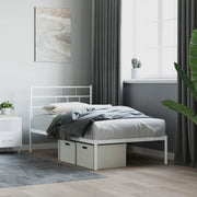Giroletto senza Materaso con Testiera Metallo Bianco 75x190 cm 355698