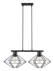 Lampada a sospensione nera industriale Vario 2xE27