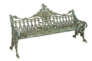 Biscottini Panchina liberty in fusione di ghisa finitura verde anticata L180xPR70xH105 cm