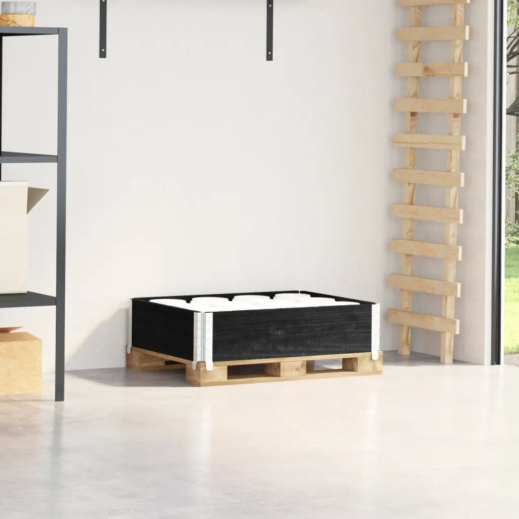 vidaXL Paretale per Pallet Nero 80x60 cm in Legno Massello di Pino