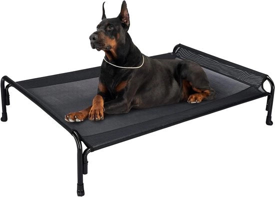 Letto per cani alto per grandi cani - Resistente ai morsi e respirante - XL nero