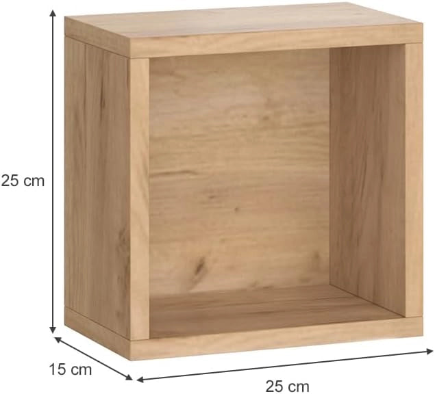 Mensola a muro Senyo, rovere Goldkraft, 25 x 25 cm set da 2, per il bagno, Tanto spazio per gli utensili da bagno