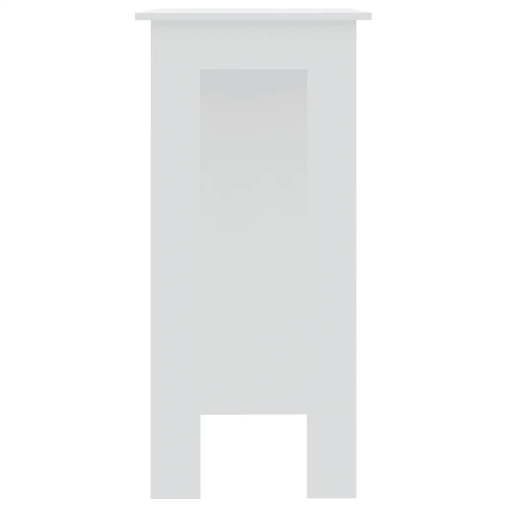 Tavolino da Bar con Ripiani Bianco 102x50x103,5cm in Truciolato 809458