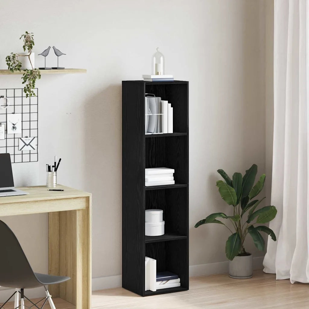 vidaXL Libreria Rovere Nero 36x30x143 cm in Legno Multistrato