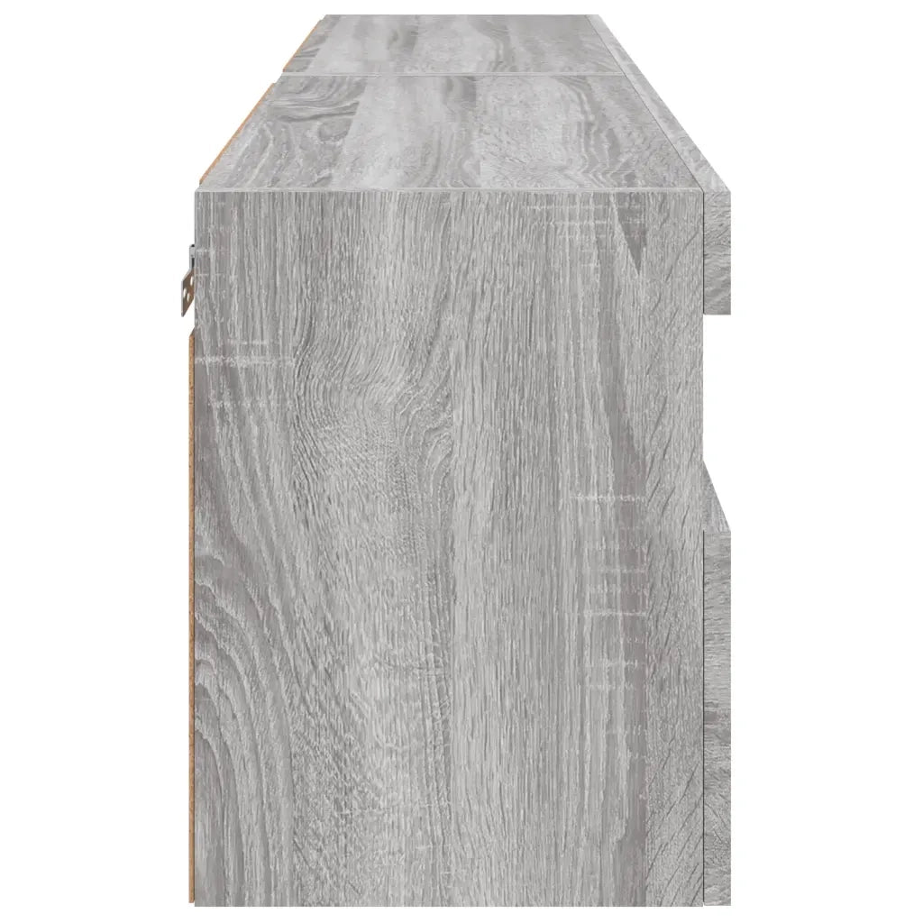 Mobili TV a Parete con Luci LED 2pz | Armadietto TV | Mobile Porta TV Grigio Sonoma 60x30x40 cm