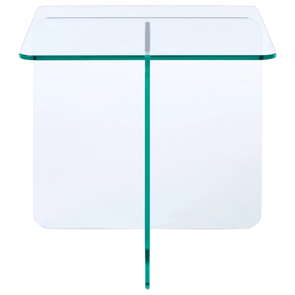 Tavolino in vetro trasparente 46 x 50 cm Stile astratto Stile minimalista Soggiorno