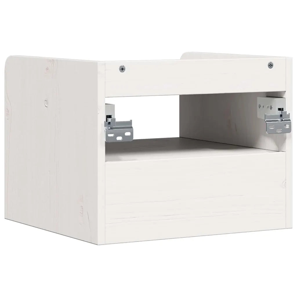Comodino 2 pcs Bianco 38 x 36 x 29,5 cm Legno di pino massello 873514
