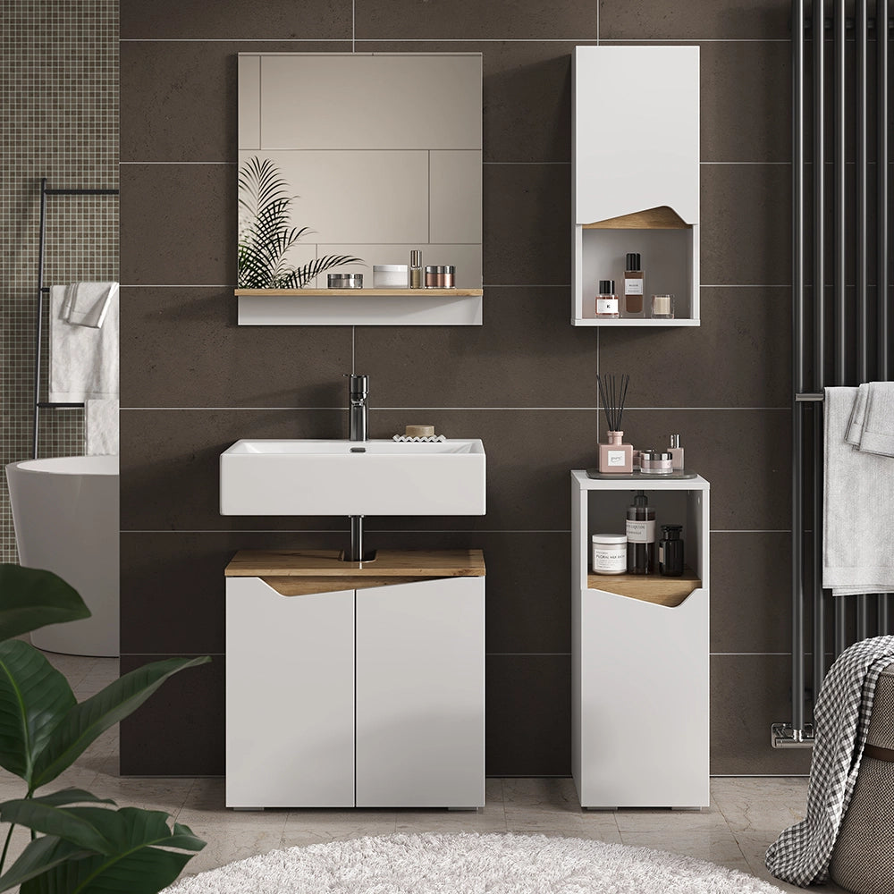 Vicco Set di mobili da bagno Bianco 4 parti
