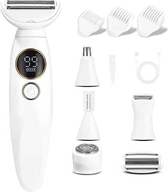 Scheerapparaat Multifunzione 5 in 1 - Elettrodepilatore Acquastatico per Viso e Corpo