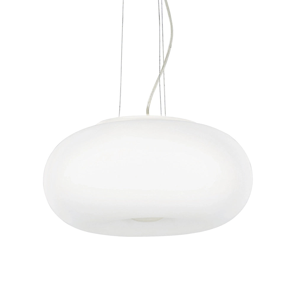 Lampadari E Sospensioni Ulisse Vetro Bianco 3 Luci E27 D52Cm