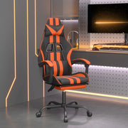 Sedia da Gaming Girevole Poggiapiedi Nero Arancione Similpelle 349537