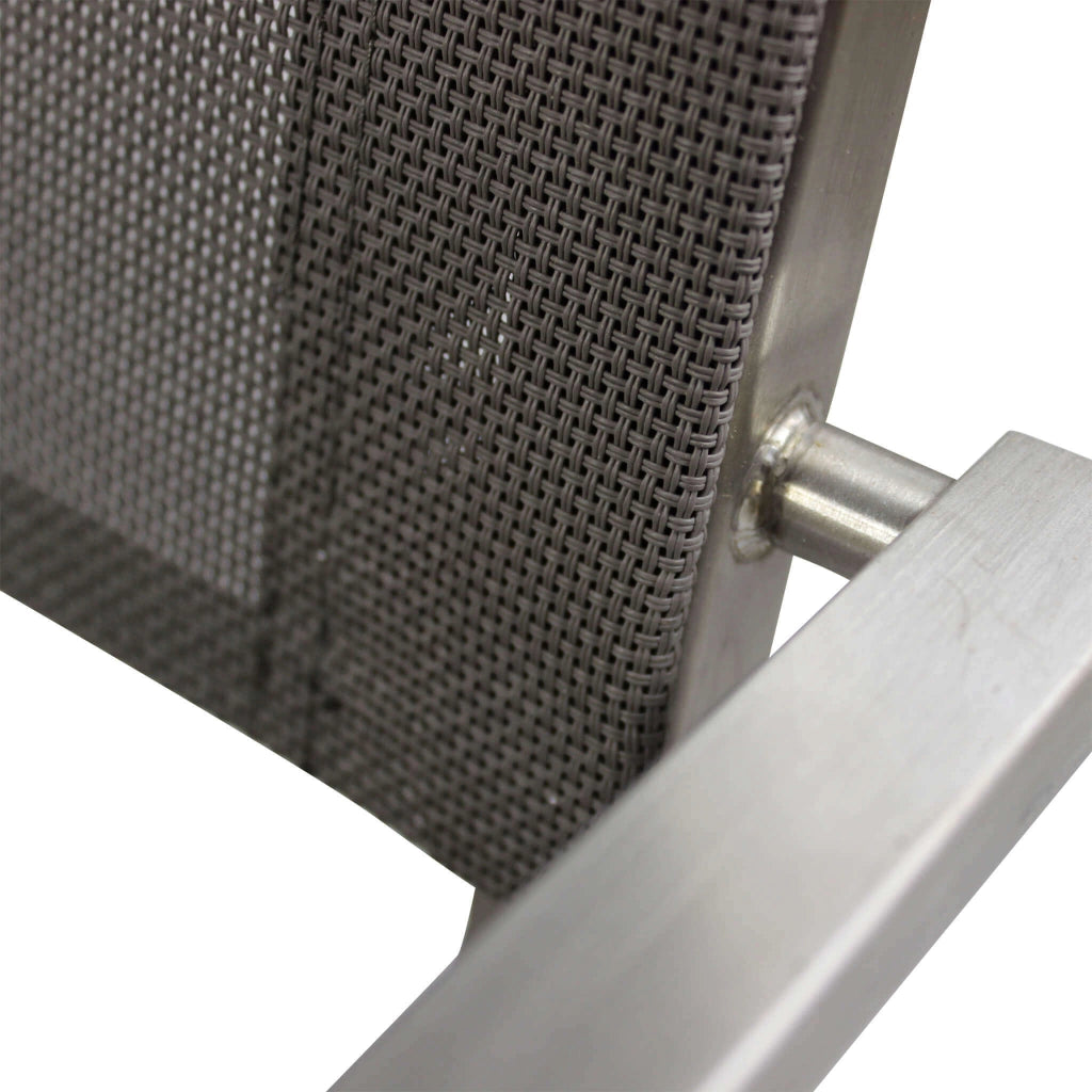 SEDIA FLORIDA IN ACCIAIO INOX E TEXTILENE IN COLORE GRIGIO