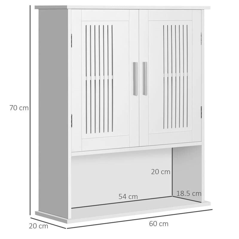 MOBILETTO DA BAGNO A MURO SALVASPAZIO CON ARMADIETTO E RIPIANO 60X20X70CM BIANCO