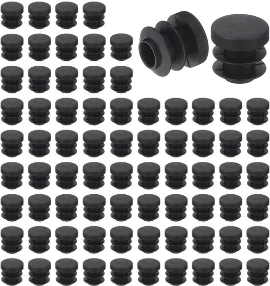 Buisdoppi 76 pezzi - Eindkappen rotonde 14 mm - Punti di fissaggio PE neri - Protezione pavimentale - Assorbimento shock - Plastic PE duraturo - Pluggi di fissaggio per tubi