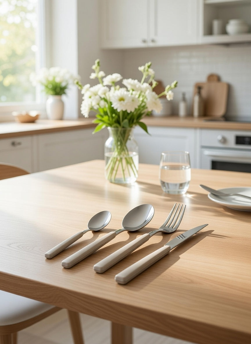 Servizio Set di Posate 24 Pezzi in Acciaio Eme Fast Sabbia 7528