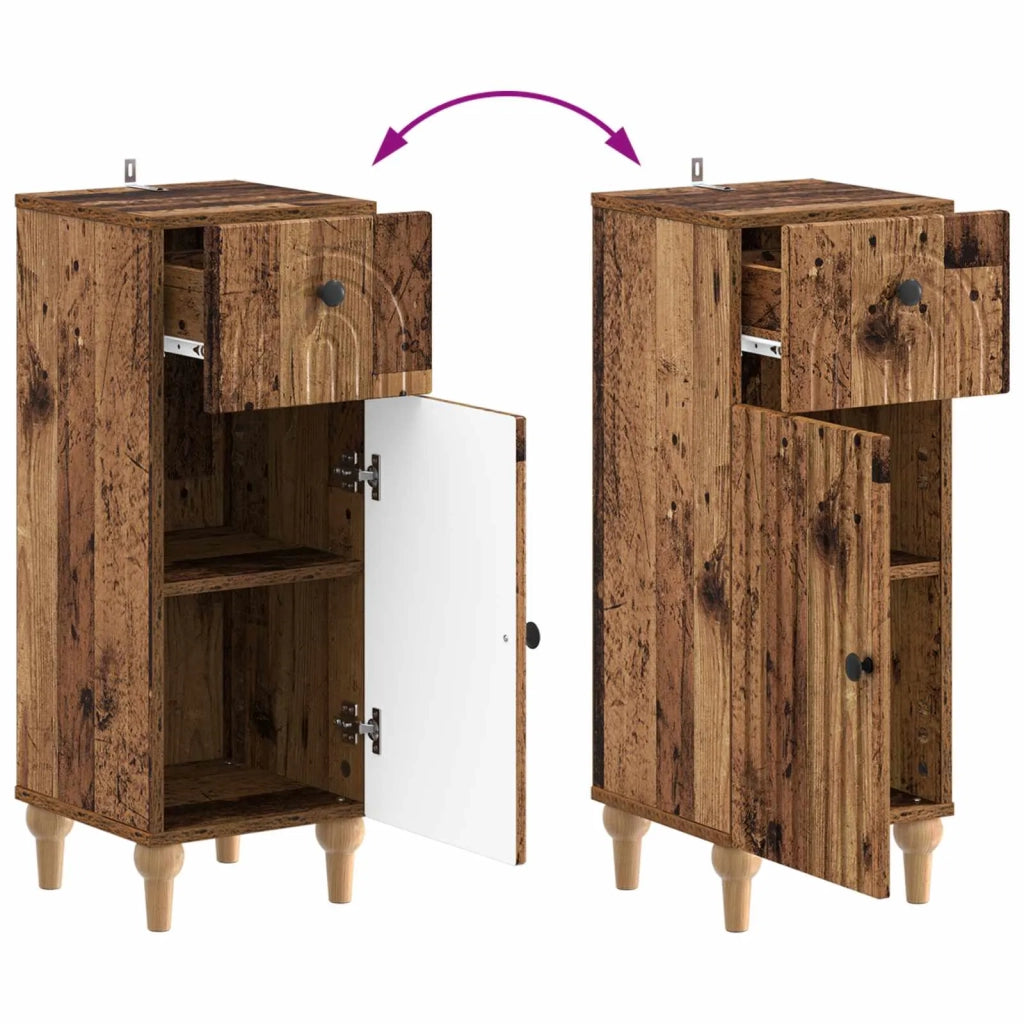 Mobiletto da Bagno ALKMAAR Legno antico 30 x 31 x 80 cm 896173