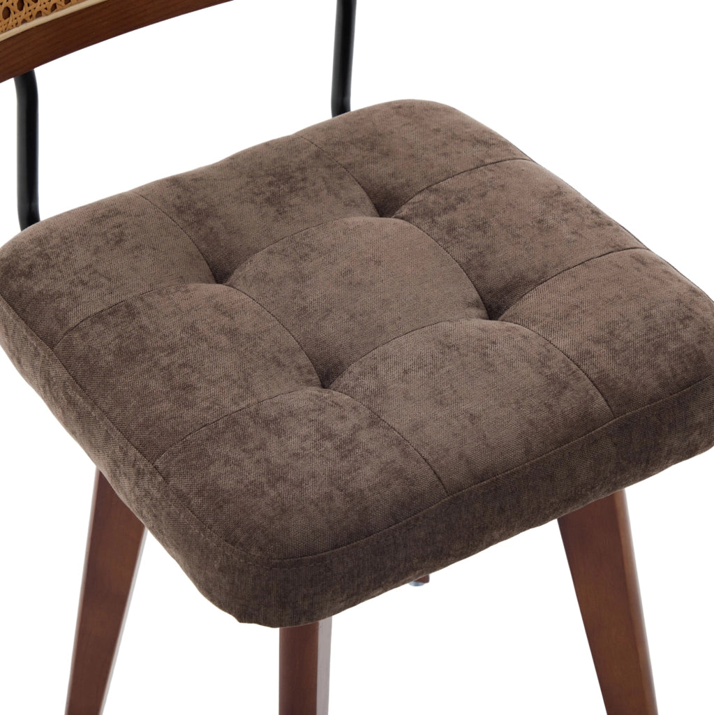 Sedia girevole 43x50x77 cm a 360° in chenille caffè