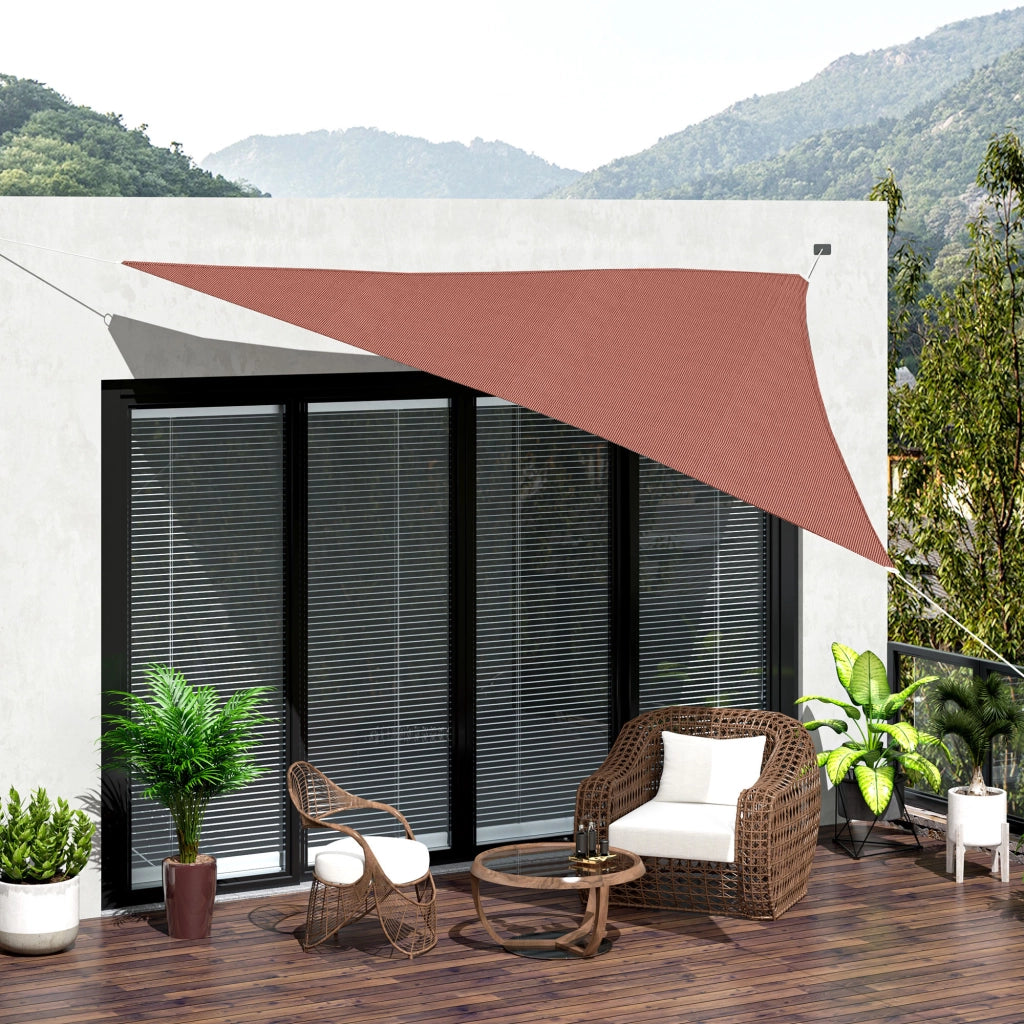 Tenda da sole triangolare grande ¨C zephmum ¨C rosso ruggine, polietilene, 3x3x3 m