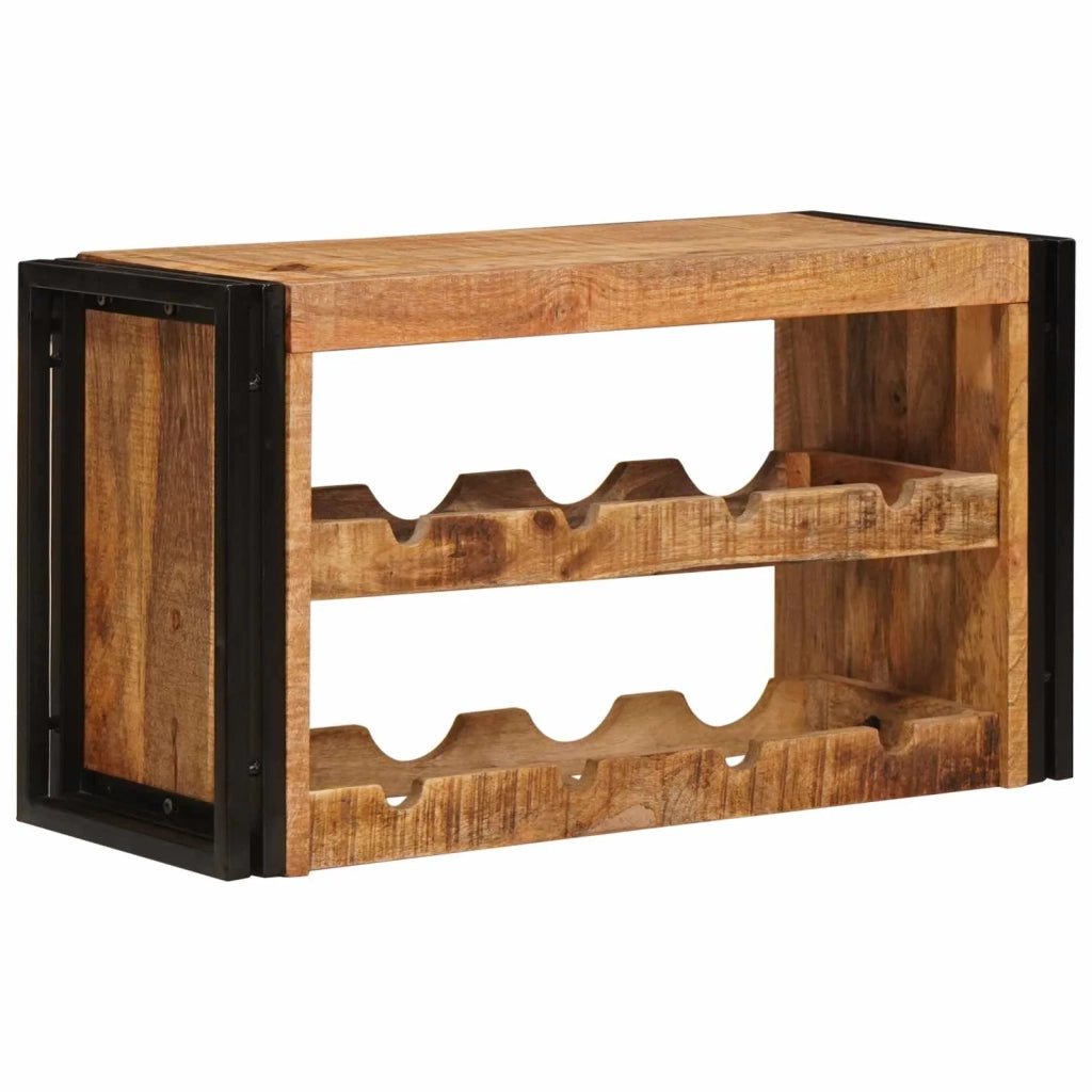 Portabottiglie 80 x 45 x 33 cm Legno di Mango Grezzo Massiccio