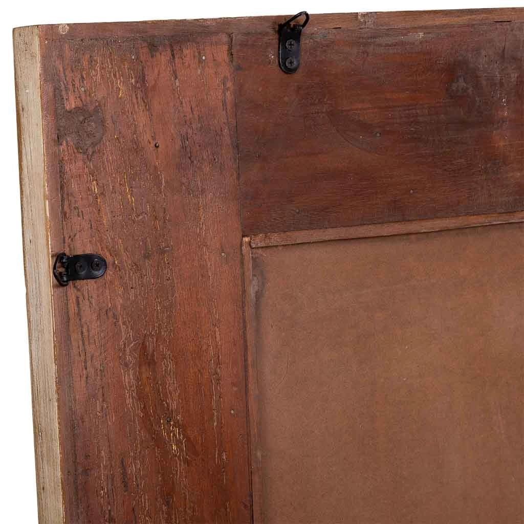 Specchio in legno marrone fatto a mano, 80x4x107h cm