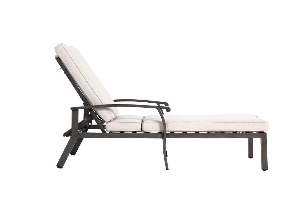 Sedia Chaise Longue da Esterno ¨C MINIMAL ¨C Alluminio, Cuscino Beige, Reclinabile