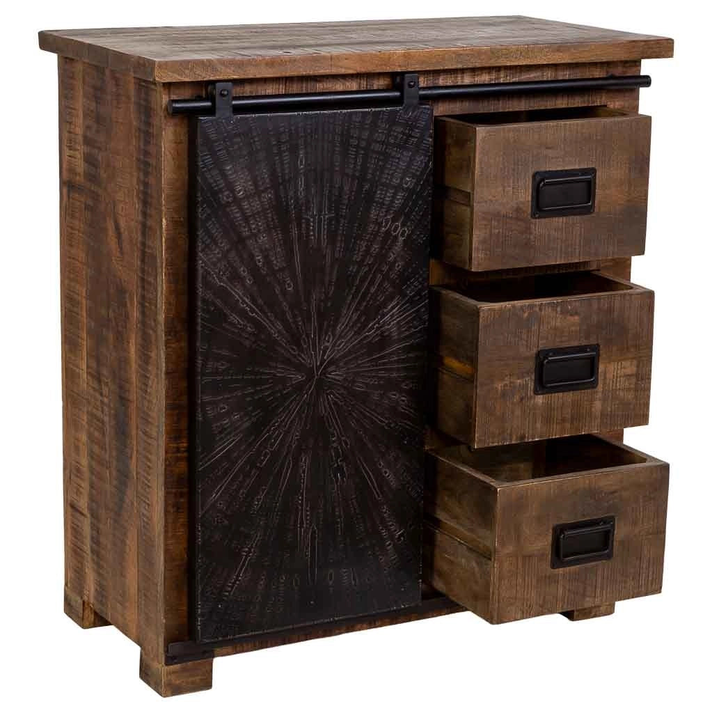 Mobiletto da ingresso in legno marrone 85x42x90h cm