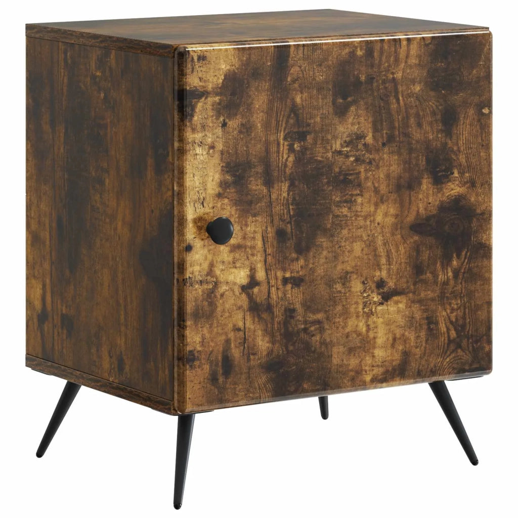 Comodino | Armadio da Notte | Mobiletto da notte Rovere Fumo 43 x 34,5 x 50 cm