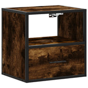 Comodino | Armadio da Notte | Mobiletto da notte a Muro Rovere Fumo 40x31x39,5 cm
