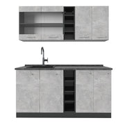 Vicco Cucina completa Calcestruzzo/antracite 160 cm , PL Antracite