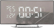 Alarme Digitale con Due Modalità di Visualizzazione - Modo Intelligente con Sensore di Luce - Orologio Digitale - Design Curvo Moderno - Orologio LED con Visualizzazione della Temperatura - Per Uso Casa Ufficio - Adatto a Bambini e Adolescenti - Bianco