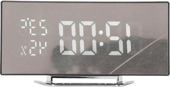 Alarme Digitale con Due Modalità di Visualizzazione - Modo Intelligente con Sensore di Luce - Orologio Digitale - Design Curvo Moderno - Orologio LED con Visualizzazione della Temperatura - Per Uso Casa Ufficio - Adatto a Bambini e Adolescenti - Bianco