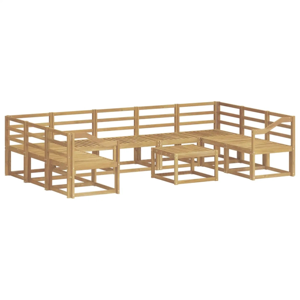 Set di divani da esterno 10 pcs Bianco Legno di Acacia Massello 3388268