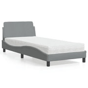 Letto con Materasso Dover Grigio Chiaro 90x200 cm in Tessuto 3208324