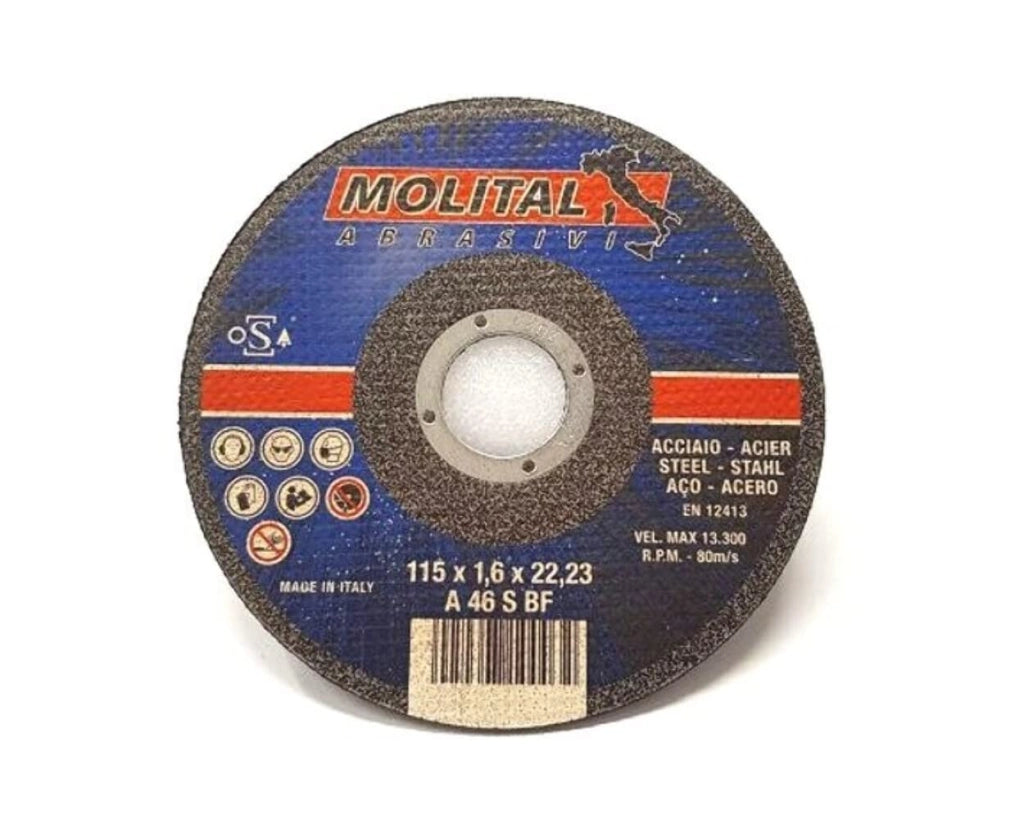 DISCO DA TAGLIO PER FERRO SOTTILE MOLITAL Ø 230x2,0 mm - 25 pezzi- MOLITAL