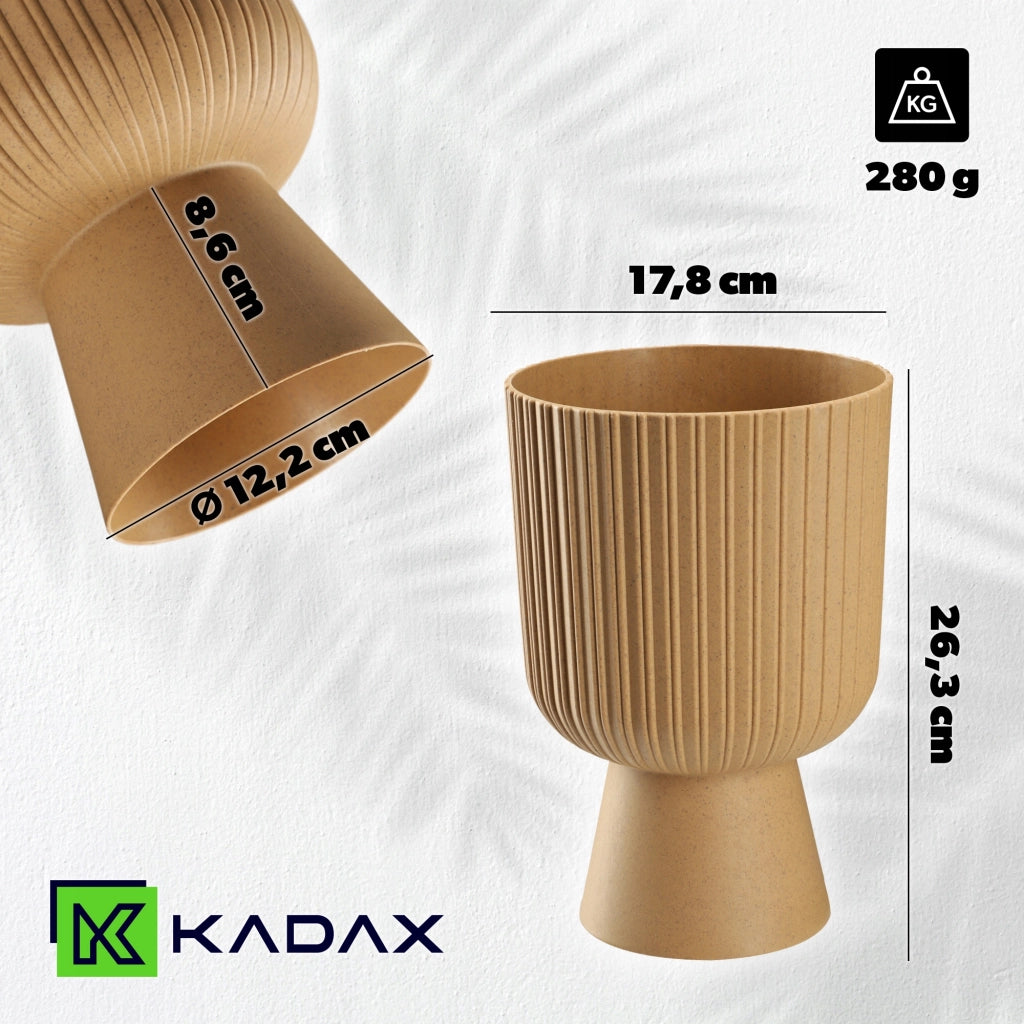 Vaso da fiori KADAX, vaso per fiori, copertura in plastica per prato, 18 cm, supporto per fiori, marrone