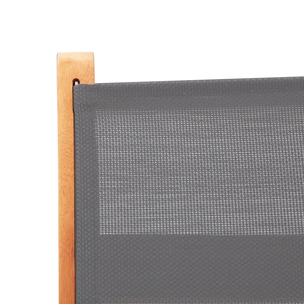 Sedie da Giardino Pieghevoli 4 pz Grigio Eucalipto e Textilene 48691