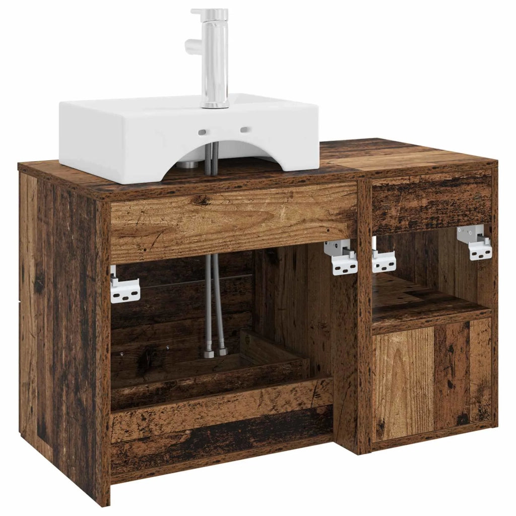 Set di mobili per il bagno 2 pcs Legno antico 3403894