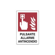Cartello pulsante allarme antincendio cm 20X30