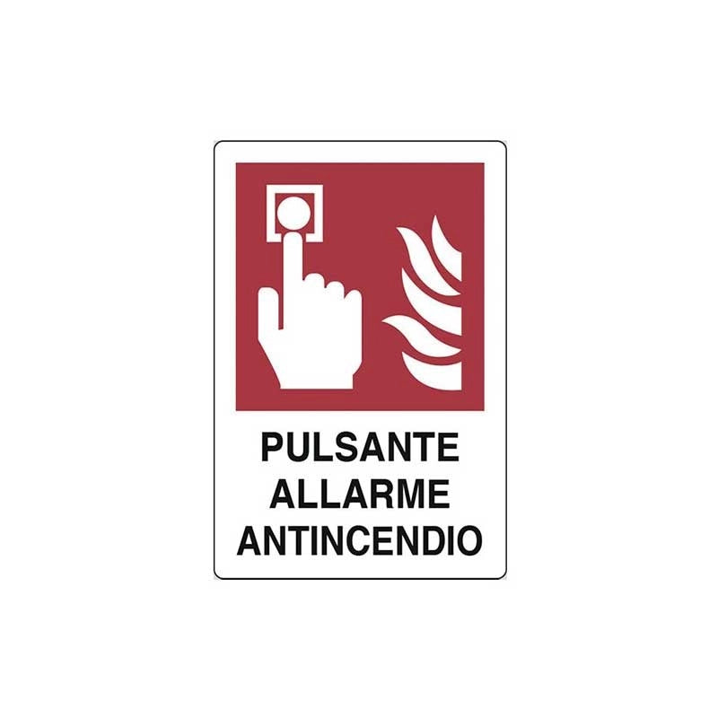 Cartello pulsante allarme antincendio cm 20X30
