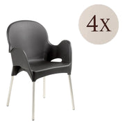 Raimund, Sedia da Esterno 4 Sedie Made in Italy, Nero Antracite