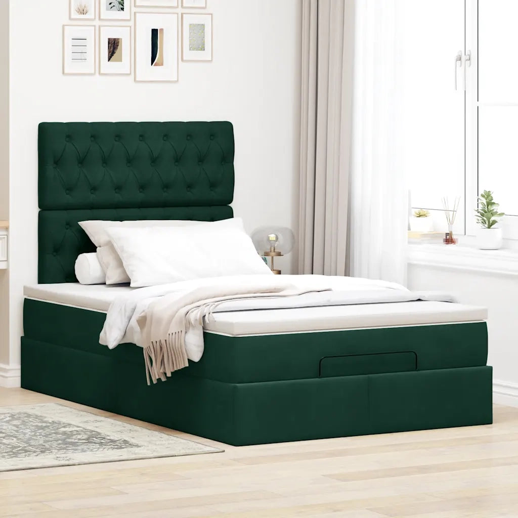 Struttura Letto Pouf con Materassi 120x190 cm Velluto