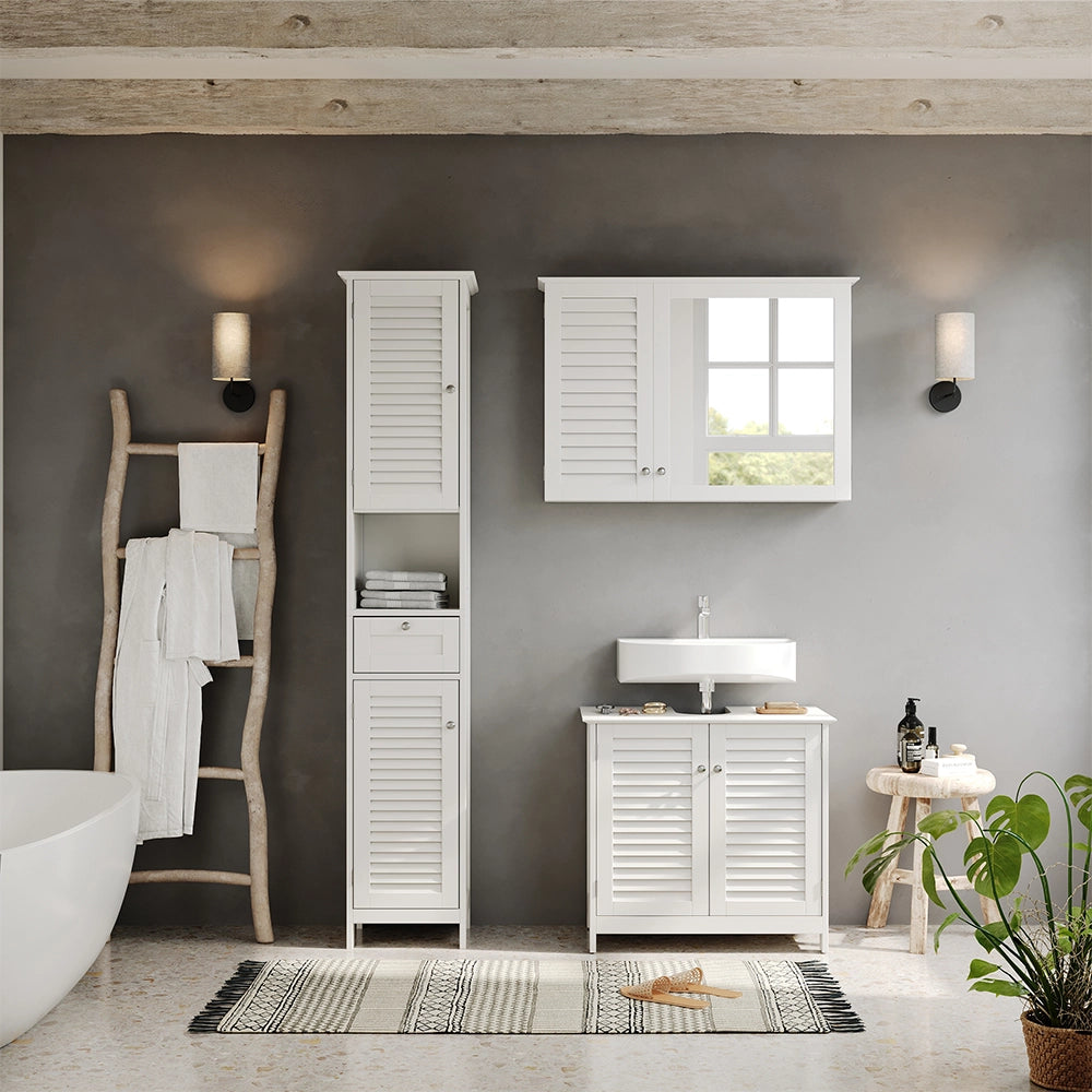 Vicco Set di mobili da bagno Bianco 3 pezzi, opzione 5