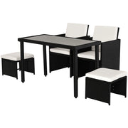 Set da giardino polyrattan 11 pezzi con cuscini ¨C zephmum ¨C nero